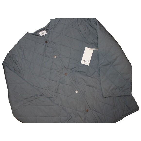 Mate The Label Women's Organic Cotton Quilted LS Jacket M NWT FOREST GREEN $238 - Picture 2 of 5